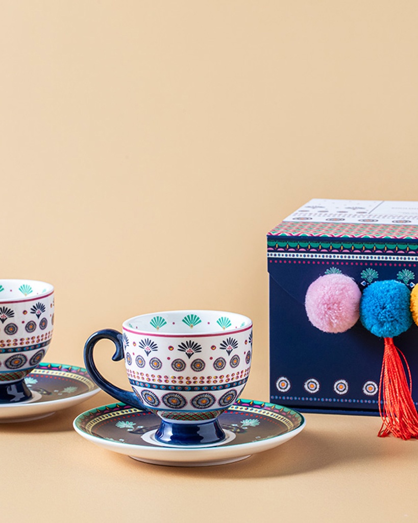 Exotic Artsy Coffee Cup Set Basic Üst Segment