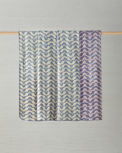 [10044894004] Heritage Blanket Ornate Retro (200x220cm, Blue)