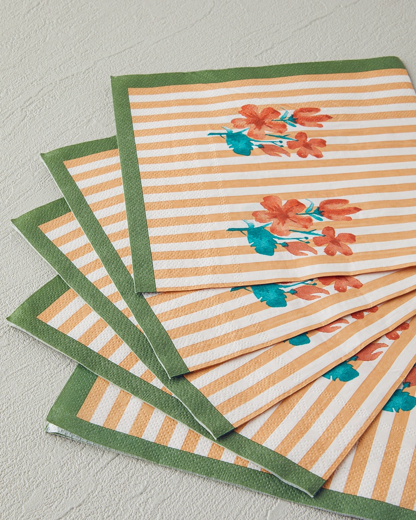 Retro Flower Napkin Ornate Retro