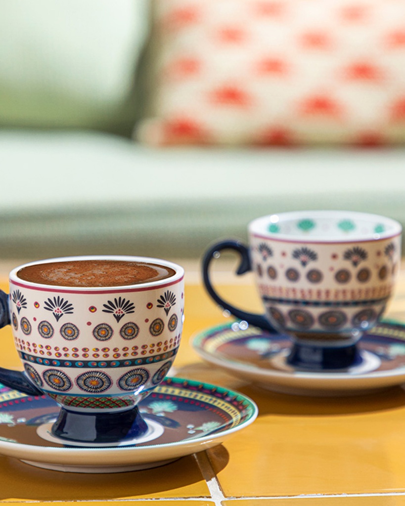 Exotic Artsy Coffee Cup Set Basic Üst Segment