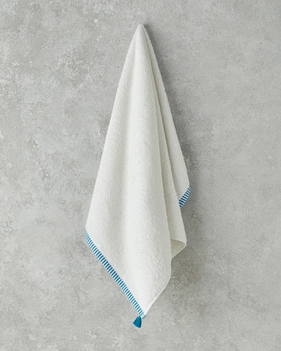 [10042907002] Colorful Lines Face Towel Timeless (Ecru-Blue)