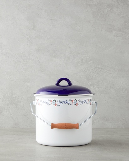 [10048437002] Azure Bloom Copper Pot Heritage (20cm, White)
