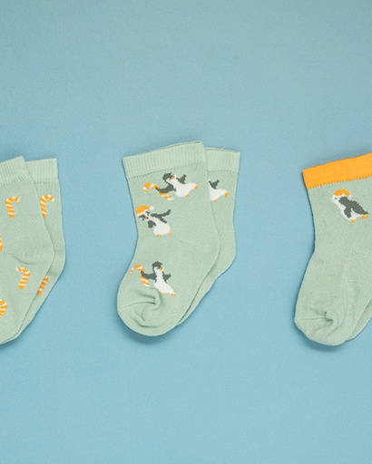 [10036736001] Little Penguin Baby Socks Timeless