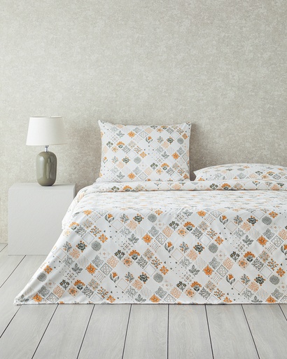 [10045237003] Vintage Argyle Duvet Cover Set pack Ornate Retro